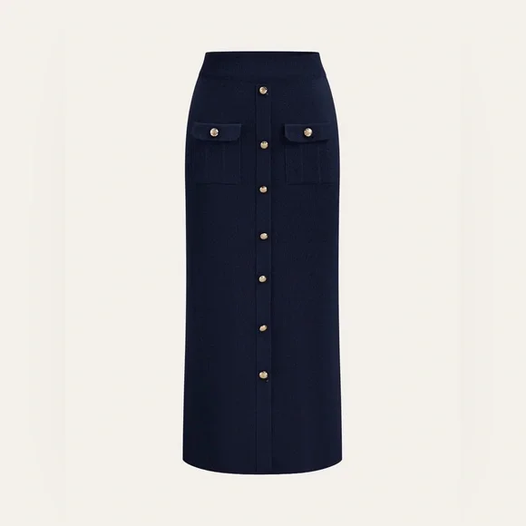 Commense Navy Midi Skirt Set-Sold out online - Picture 3 of 4